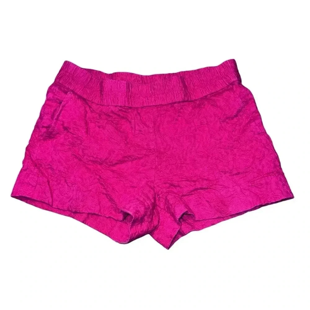 J Crew Cotton Rose Red Elastic Waist Jogging Jogger Shortd with Pockets
